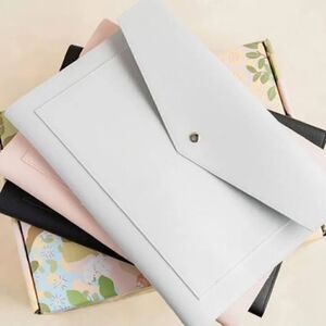 Glass Ladder & Co. Megan portfolio tablet clutch cement grey